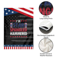 Funny 4th Of July Beer Drinking Lover Garden Flag I'm Star Spangled Hammered