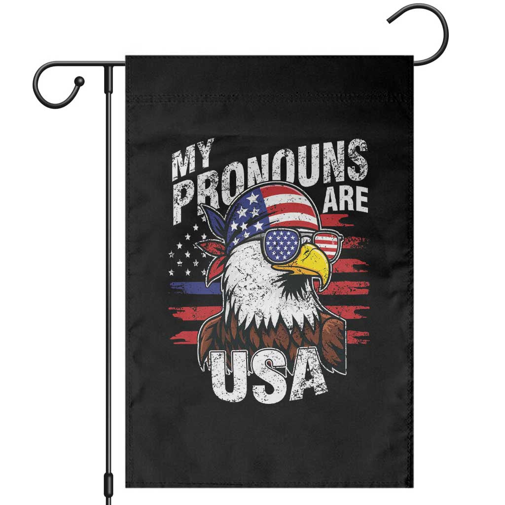 Funny My Pronouns Are USA 4th of July Garden Flag Patriotic Eagle American Flag - Wonder Print Shop