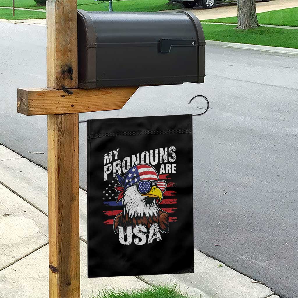 Funny My Pronouns Are USA 4th of July Garden Flag Patriotic Eagle American Flag - Wonder Print Shop