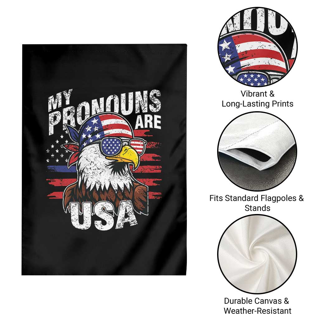Funny My Pronouns Are USA 4th of July Garden Flag Patriotic Eagle American Flag - Wonder Print Shop