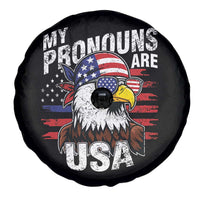 Funny My Pronouns Are USA 4th of July Spare Tire Cover Patriotic Eagle American Flag - Wonder Print Shop