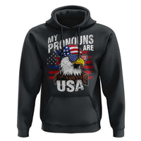 Funny My Pronouns Are USA 4th of July Hoodie Patriotic Eagle American Flag - Wonder Print Shop