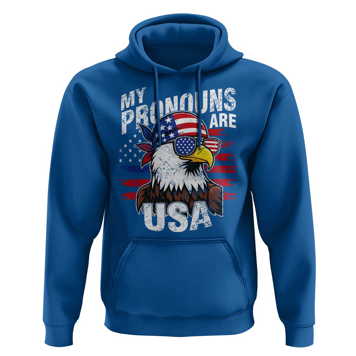 Funny My Pronouns Are USA 4th of July Hoodie Patriotic Eagle American Flag - Wonder Print Shop