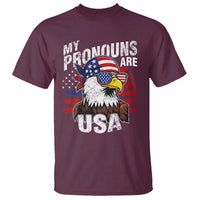 Funny My Pronouns Are USA 4th of July T Shirt Patriotic Eagle American Flag - Wonder Print Shop