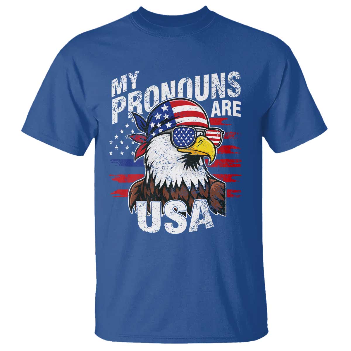 Funny My Pronouns Are USA 4th of July T Shirt Patriotic Eagle American Flag - Wonder Print Shop