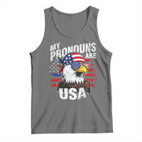 Funny My Pronouns Are USA 4th of July Tank Top Patriotic Eagle American Flag - Wonder Print Shop