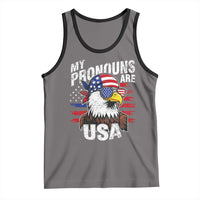 Funny My Pronouns Are USA 4th of July Tank Top Patriotic Eagle American Flag - Wonder Print Shop