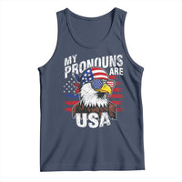 Funny My Pronouns Are USA 4th of July Tank Top Patriotic Eagle American Flag - Wonder Print Shop