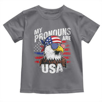 Funny My Pronouns Are USA 4th of July Toddler T Shirt Patriotic Eagle American Flag - Wonder Print Shop