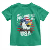 Funny My Pronouns Are USA 4th of July Toddler T Shirt Patriotic Eagle American Flag - Wonder Print Shop