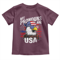 Funny My Pronouns Are USA 4th of July Toddler T Shirt Patriotic Eagle American Flag - Wonder Print Shop