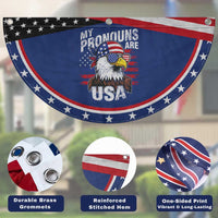 Funny My Pronouns Are USA 4th of July Patriotic Fan Flag Eagle American Flag