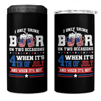 Funny I Only Drink Beer On Two Occasions When Its 4th Of July And When Its Not 4 in 1 Can Cooler Tumbler July 4th Drinking - Wonder Print Shop