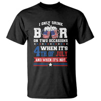 Funny I Only Drink Beer On Two Occasions When Its 4th Of July And When Its Not T Shirt July 4th Drinking - Wonder Print Shop