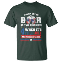 Funny I Only Drink Beer On Two Occasions When Its 4th Of July And When Its Not T Shirt July 4th Drinking - Wonder Print Shop