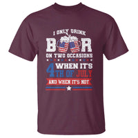 Funny I Only Drink Beer On Two Occasions When Its 4th Of July And When Its Not T Shirt July 4th Drinking - Wonder Print Shop