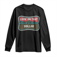 Living On That Blue Collar Dollar Long Sleeve Shirt Leopard Print - Wonder Print Shop