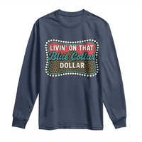 Living On That Blue Collar Dollar Long Sleeve Shirt Leopard Print - Wonder Print Shop