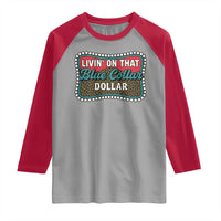 Living On That Blue Collar Dollar Raglan Shirt Leopard Print - Wonder Print Shop