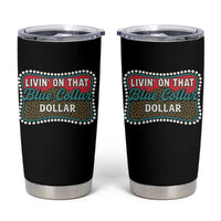 Living On That Blue Collar Dollar Tumbler Cup Leopard Print - Wonder Print Shop