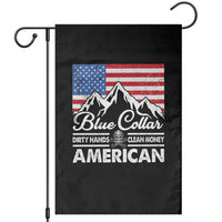 Blue Collar American Garden Flag Dirty Hands Clean Money Vintage American Flag Mountain - Wonder Print Shop