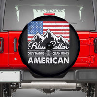 Blue Collar American Spare Tire Cover Dirty Hands Clean Money Vintage American Flag Mountain - Wonder Print Shop