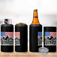 Blue Collar American 4 in 1 Can Cooler Tumbler Dirty Hands Clean Money Vintage American Flag Mountain - Wonder Print Shop