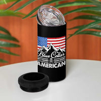Blue Collar American 4 in 1 Can Cooler Tumbler Dirty Hands Clean Money Vintage American Flag Mountain - Wonder Print Shop