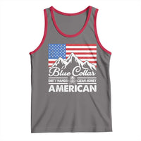 Blue Collar American Tank Top Dirty Hands Clean Money Vintage American Flag Mountain - Wonder Print Shop