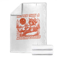 Funny Hotter Than A Hoochie Coochie Throw Blanket Summer Racoon Music - Wonder Print Shop
