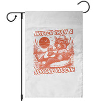 Funny Hotter Than A Hoochie Coochie Garden Flag Summer Racoon Music - Wonder Print Shop