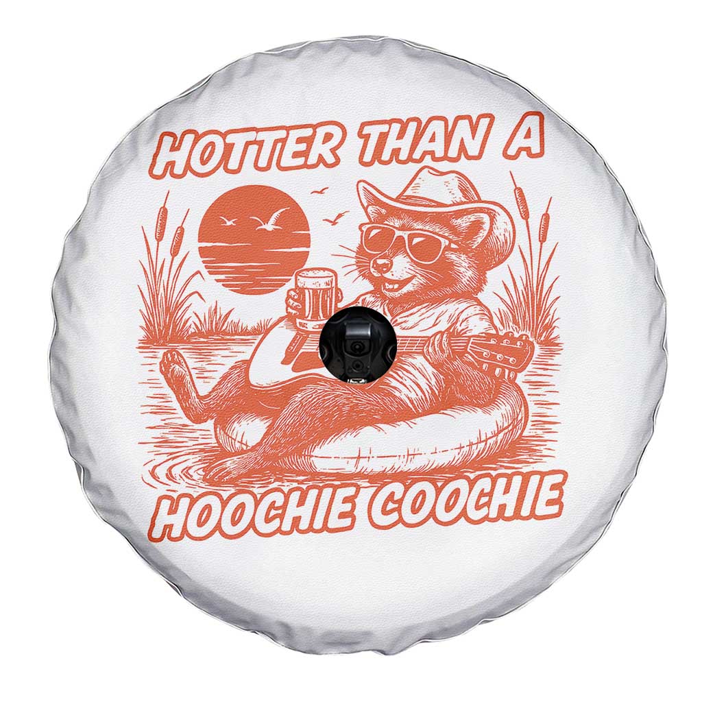 Funny Hotter Than A Hoochie Coochie Spare Tire Cover Summer Racoon Music - Wonder Print Shop