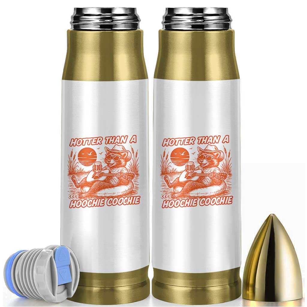 Funny Hotter Than A Hoochie Coochie Bullet Tumbler Summer Racoon Music - Wonder Print Shop