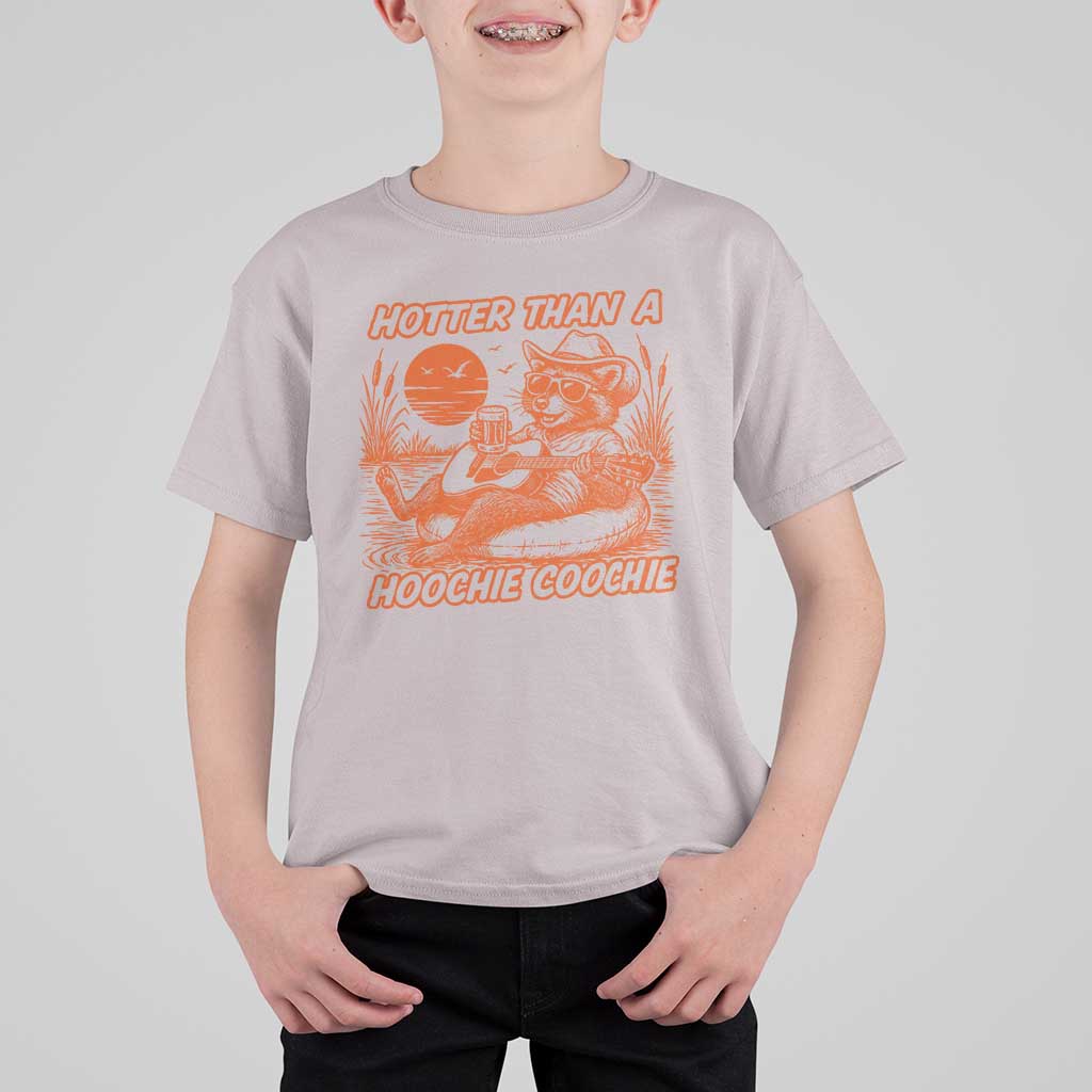 Funny Hotter Than A Hoochie Coochie T Shirt For Kid Summer Racoon Music - Wonder Print Shop