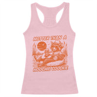 Funny Hotter Than A Hoochie Coochie Racerback Tank Top Summer Racoon Music - Wonder Print Shop