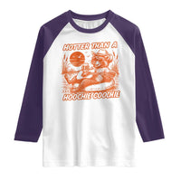 Funny Hotter Than A Hoochie Coochie Raglan Shirt Summer Racoon Music - Wonder Print Shop