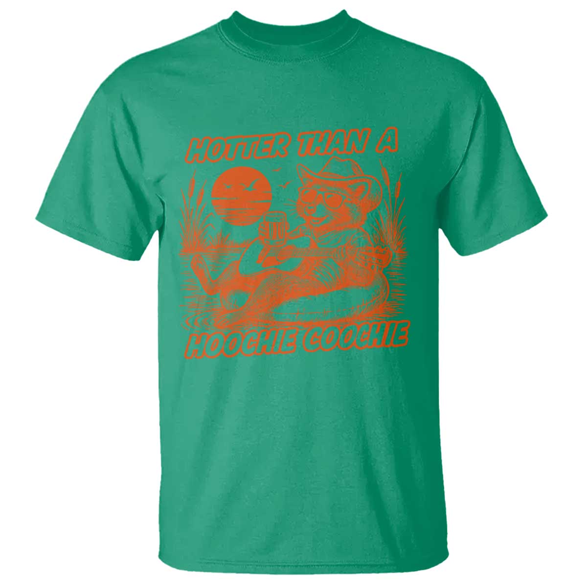 Funny Hotter Than A Hoochie Coochie T Shirt Summer Racoon Music - Wonder Print Shop