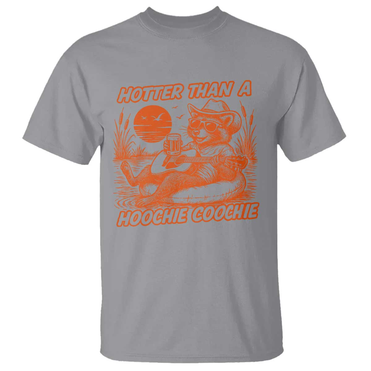 Funny Hotter Than A Hoochie Coochie T Shirt Summer Racoon Music - Wonder Print Shop