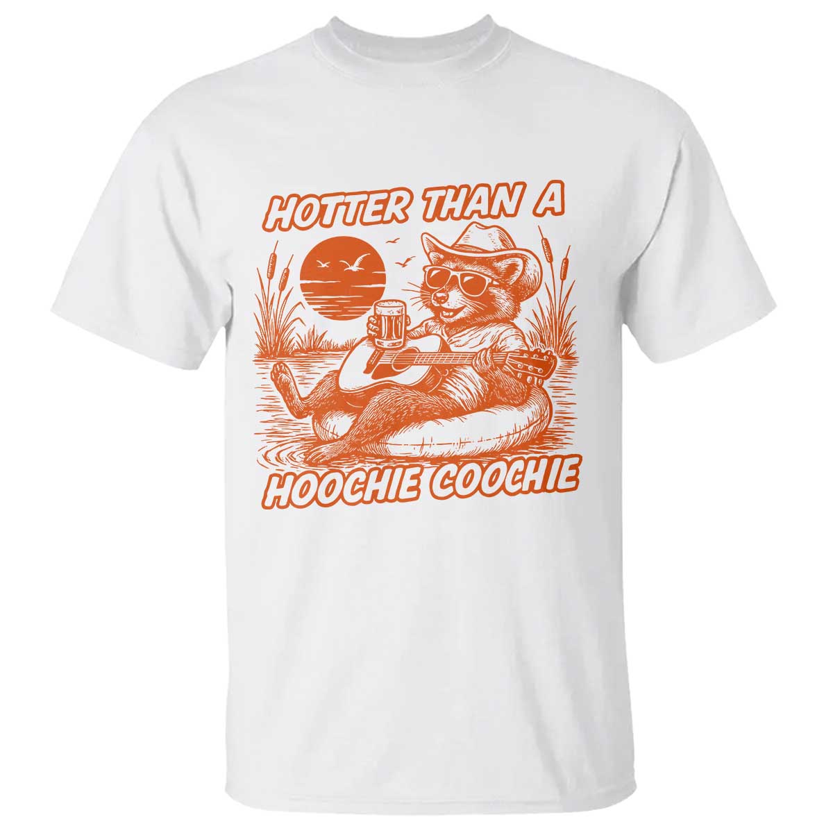 Funny Hotter Than A Hoochie Coochie T Shirt Summer Racoon Music - Wonder Print Shop