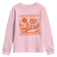 Funny Hotter Than A Hoochie Coochie Youth Sweatshirt Summer Racoon Music - Wonder Print Shop