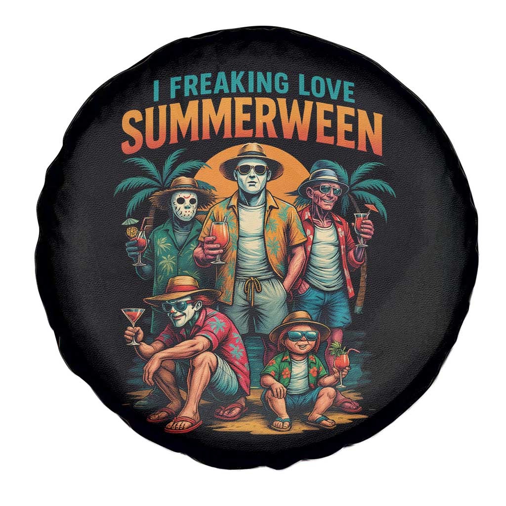 Funny I Freaking Love Summerween Spare Tire Cover Horror Halloween Summer - Wonder Print Shop