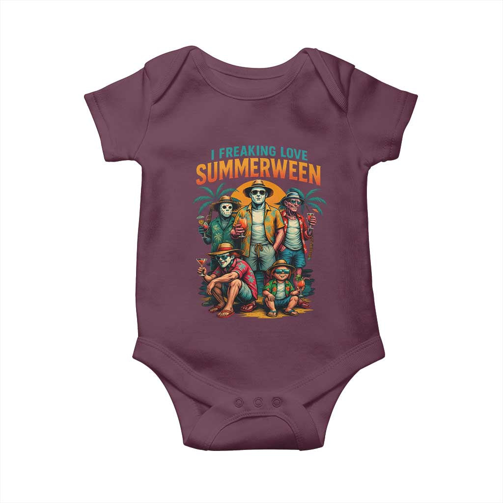 Funny I Freaking Love Summerween Baby Onesie Horror Halloween Summer - Wonder Print Shop