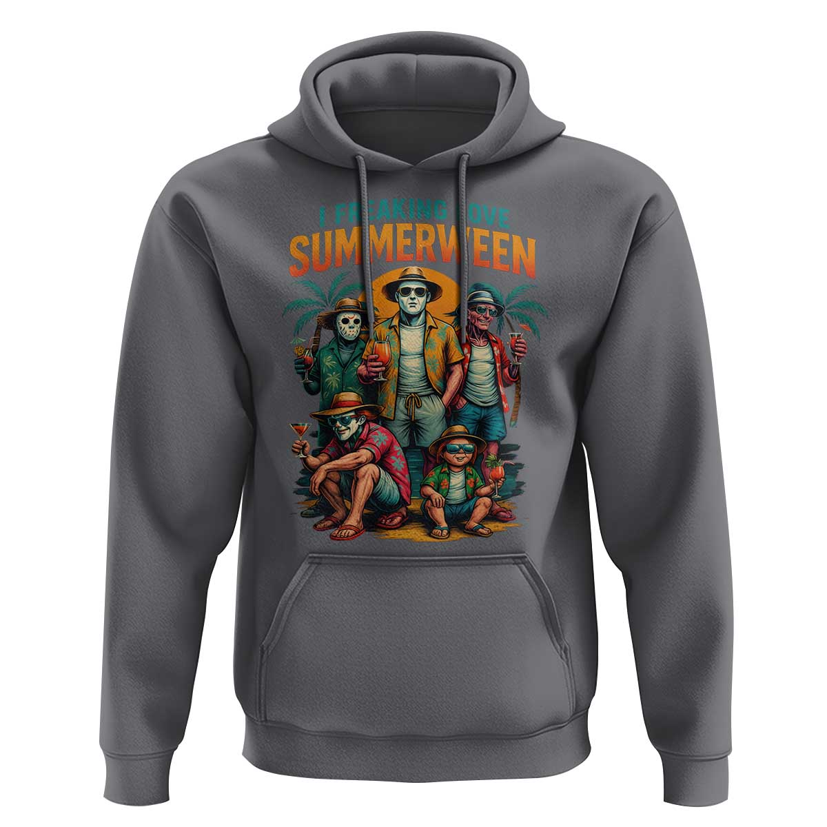 Funny I Freaking Love Summerween Hoodie Horror Halloween Summer - Wonder Print Shop