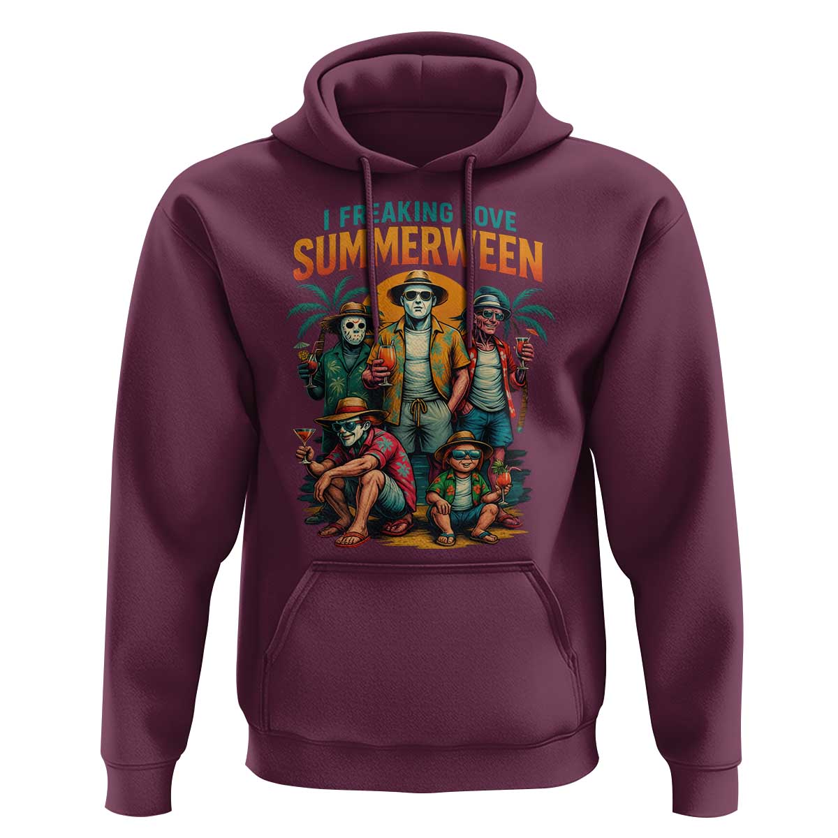 Funny I Freaking Love Summerween Hoodie Horror Halloween Summer - Wonder Print Shop