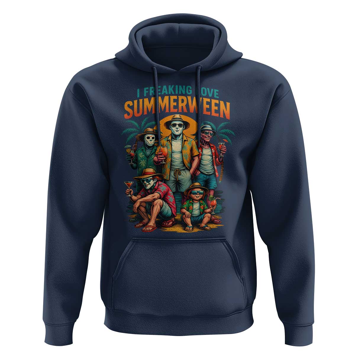 Funny I Freaking Love Summerween Hoodie Horror Halloween Summer - Wonder Print Shop