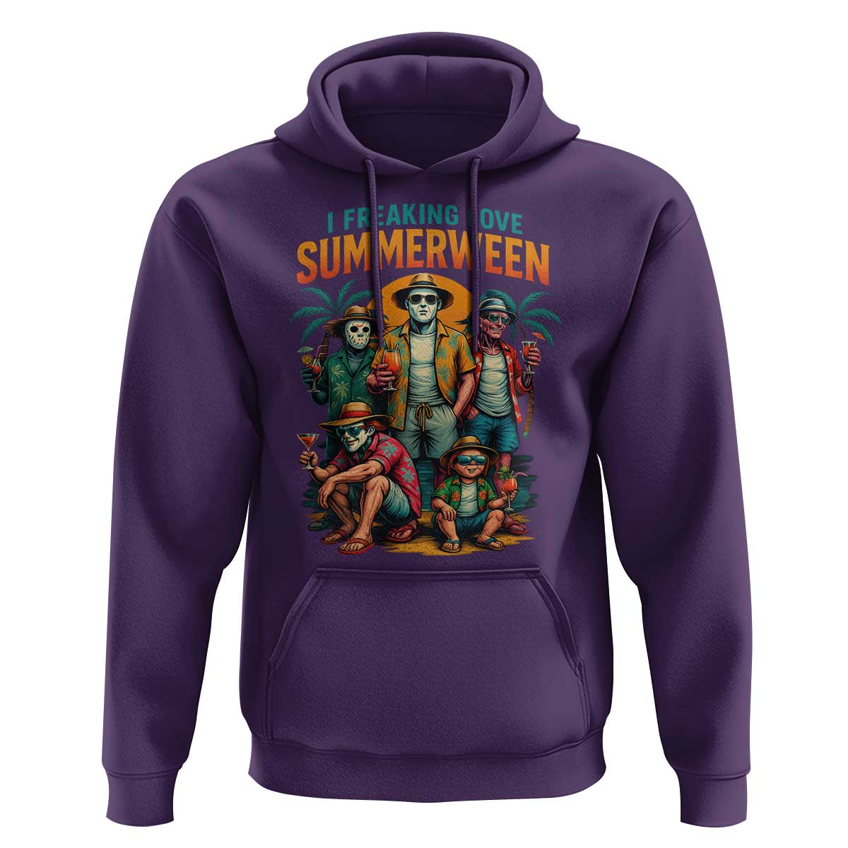 Funny I Freaking Love Summerween Hoodie Horror Halloween Summer - Wonder Print Shop