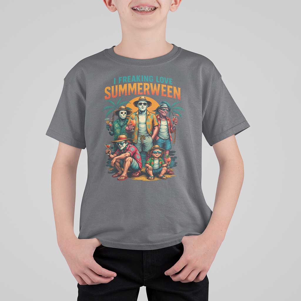 Funny I Freaking Love Summerween T Shirt For Kid Horror Halloween Summer - Wonder Print Shop
