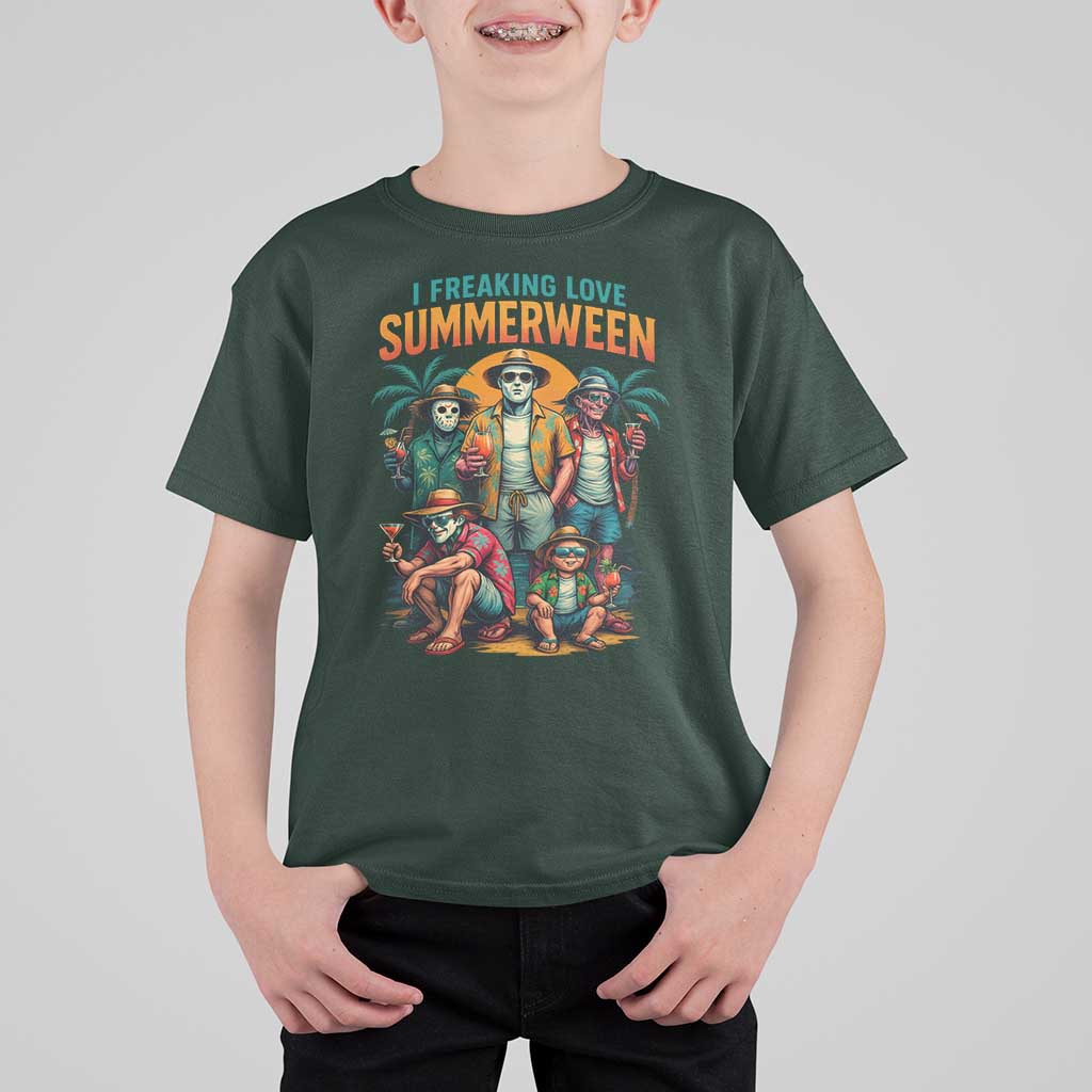 Funny I Freaking Love Summerween T Shirt For Kid Horror Halloween Summer - Wonder Print Shop