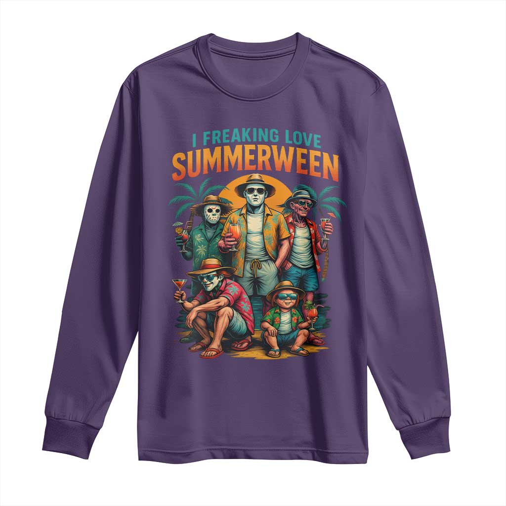 Funny I Freaking Love Summerween Long Sleeve Shirt Horror Halloween Summer - Wonder Print Shop