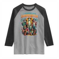 Funny I Freaking Love Summerween Raglan Shirt Horror Halloween Summer - Wonder Print Shop